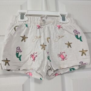 Crewcuts White Shorts with Pink and Green Accents Girls Size 5T